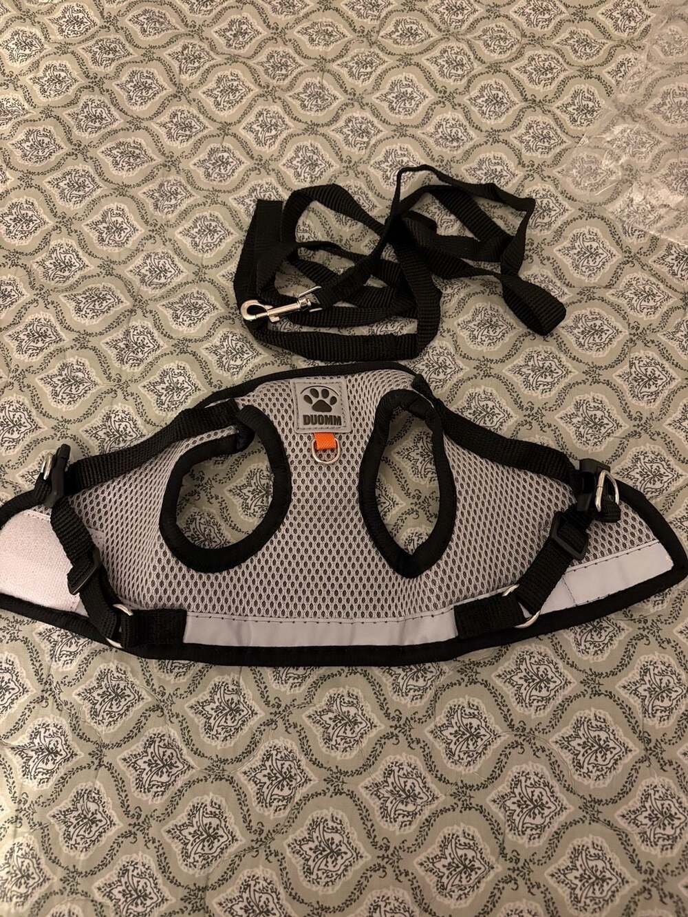Reflective Mesh Small Dog and Cat Step-In Vest Harness and Leash Set Size S